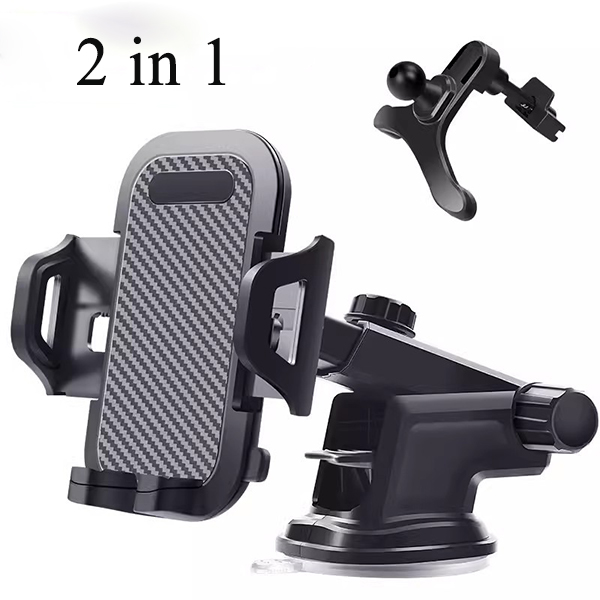 2 in 1 Air Vent + Suction Cup Windshield Dashboard Bracket Gravity Car Phone Holder