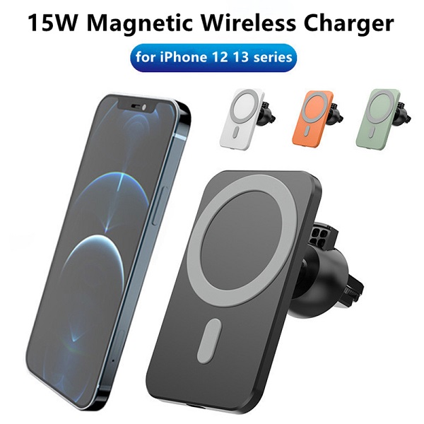 15W Magnetic Car Air Vent MagSafe Wireless Charger Holder For iPhone 12 13 14 15 series