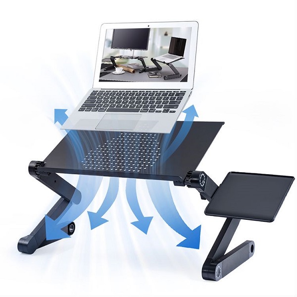 Aluminum Alloy Foldable Adjustable Notebook Laptop Stand with Mouse Holder