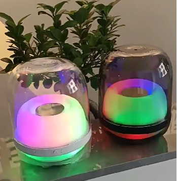 Transparent Bluetooth Speaker Home Desktop Multimedia Audio Colorful Light Radio AI Voice